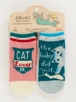 Cat Lover Jr./ The Baby Did It. Baby Socks