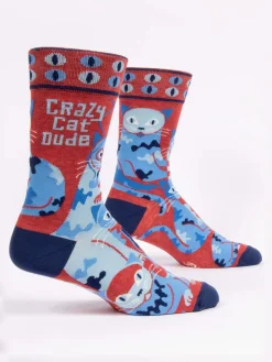 Crazy Cat Dude M-Crew Socks