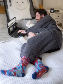 Crazy Cat Dude M-Crew Socks