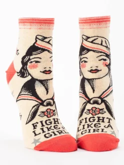 Fight Like A Girl W-Ankle Socks