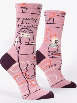 Go Away I'm Introverting W-Crew Socks