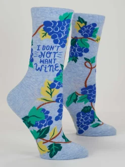 I Don't Not Want Wine W-Crew Socks