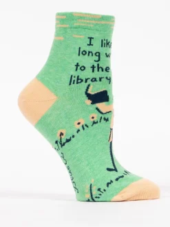 I Like Long Walks To The Library W-Ankle Socks