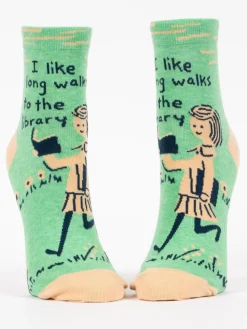 I Like Long Walks To The Library W-Ankle Socks