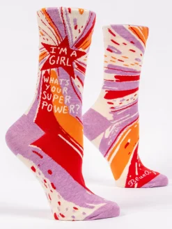 I'm A Girl, What's Your Superpower? W-Crew Socks