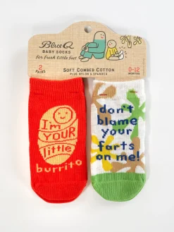 I'm Your Little Burrito/ Don't Blame Your Farts On Me Baby Socks