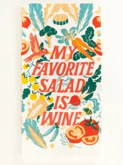 My Favorite Salad Is Wine Dish Towel