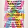 Things We Believe Print, Multi Magenta