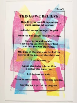 Things We Believe Print, Multi Magenta