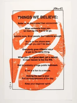 Things We Believe Print, Orange