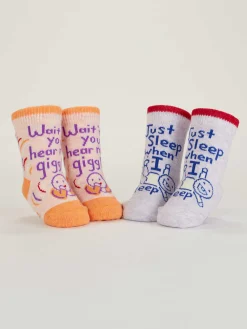 Wait 'til You Hear Me Giggle./ Just Sleep When I Sleep. Lol. Baby Socks