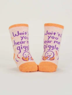 Wait 'til You Hear Me Giggle./ Just Sleep When I Sleep. Lol. Baby Socks